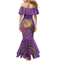 Hawaii Pikake and Maile Lei Mermaid Dress Honu Polynesian Pattern Pink Color LT03 - Polynesian Pride
