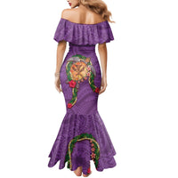 Hawaii Pikake and Maile Lei Mermaid Dress Honu Polynesian Pattern Pink Color LT03 - Polynesian Pride