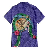Hawaii Pikake and Maile Lei Hawaiian Shirt Honu Polynesian Pattern Purple Color LT03 - Polynesian Pride