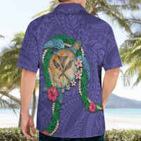 Hawaii Pikake and Maile Lei Hawaiian Shirt Honu Polynesian Pattern Purple Color LT03 - Polynesian Pride