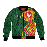 Manu'a Cession Day Bomber Jacket Polynesian Pattern LT03 Unisex Green - Polynesian Pride