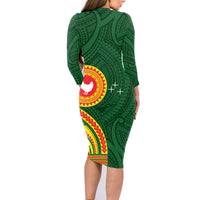 Manu'a Cession Day Family Matching Long Sleeve Bodycon Dress and Hawaiian Shirt Polynesian Pattern LT03 - Polynesian Pride