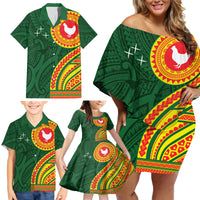 Manu'a Cession Day Family Matching Off Shoulder Short Dress and Hawaiian Shirt Polynesian Pattern LT03 - Polynesian Pride