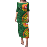 Manu'a Cession Day Family Matching Puletasi and Hawaiian Shirt Polynesian Pattern LT03 Mom's Dress Green - Polynesian Pride