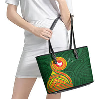 Manu'a Cession Day Leather Tote Bag Polynesian Pattern LT03 - Polynesian Pride