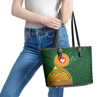 Manu'a Cession Day Leather Tote Bag Polynesian Pattern LT03 - Polynesian Pride
