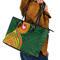 Manu'a Cession Day Leather Tote Bag Polynesian Pattern LT03 - Polynesian Pride