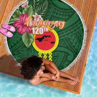 Manu'a Cession Day 120th Anniversary Beach Blanket Polynesian Pattern and Hibiscus Flower LT03 - Polynesian Pride