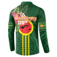 Manu'a Cession Day 120th Anniversary Button Sweatshirt Polynesian Pattern and Hibiscus Flower LT03 - Polynesian Pride
