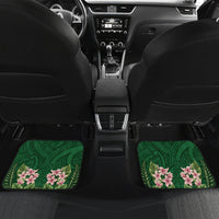 Manu'a Cession Day 120th Anniversary Car Mats Polynesian Pattern and Hibiscus Flower LT03 Set 2pcs - Back Green - Polynesian Pride