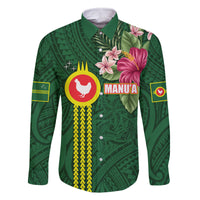 Manu'a Cession Day 120th Anniversary Family Matching Tank Maxi Dress and Hawaiian Shirt Polynesian Pattern and Hibiscus Flower