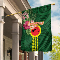 Manu'a Cession Day 120th Anniversary Garden Flag Polynesian Pattern and Hibiscus Flower LT03 House Flag Green - Polynesian Pride