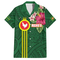 Manu'a Cession Day 120th Anniversary Hawaiian Shirt Polynesian Pattern and Hibiscus Flower LT03 Green - Polynesian Pride