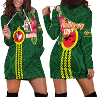 Manu'a Cession Day 120th Anniversary Hoodie Dress Polynesian Pattern and Hibiscus Flower LT03 - Polynesian Pride