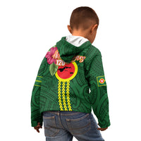 Manu'a Cession Day 120th Anniversary Kid Hoodie Polynesian Pattern and Hibiscus Flower
