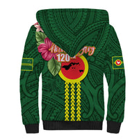 Manu'a Cession Day 120th Anniversary Sherpa Hoodie Polynesian Pattern and Hibiscus Flower LT03 - Polynesian Pride
