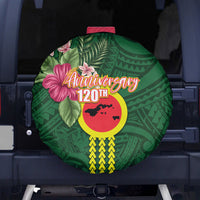 Manu'a Cession Day 120th Anniversary Spare Tire Cover Polynesian Pattern and Hibiscus Flower LT03 - Polynesian Pride