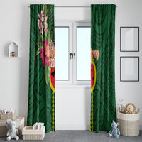Manu'a Cession Day 120th Anniversary Window Curtain Polynesian Pattern and Hibiscus Flower LT03 - Polynesian Pride