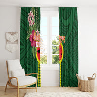 Manu'a Cession Day 120th Anniversary Window Curtain Polynesian Pattern and Hibiscus Flower LT03 - Polynesian Pride