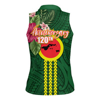 Manu'a Cession Day 120th Anniversary Women Sleeveless Polo Shirt Polynesian Pattern and Hibiscus Flower LT03 - Polynesian Pride