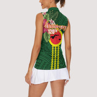 Manu'a Cession Day 120th Anniversary Women Sleeveless Polo Shirt Polynesian Pattern and Hibiscus Flower LT03 - Polynesian Pride