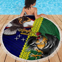 Manu'a Island and American Samoa Beach Blanket Rooster and Eagle Mascot LT03 - Polynesian Pride