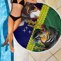 Manu'a Island and American Samoa Beach Blanket Rooster and Eagle Mascot LT03 - Polynesian Pride