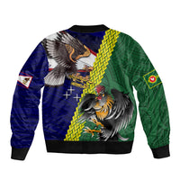 Manu'a Island and American Samoa Bomber Jacket Rooster and Eagle Mascot LT03 - Polynesian Pride