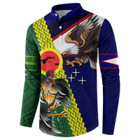 Manu'a Island and American Samoa Button Sweatshirt Rooster and Eagle Mascot LT03 - Polynesian Pride
