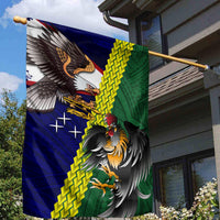 Manu'a Island and American Samoa Garden Flag Rooster and Eagle Mascot LT03 - Polynesian Pride