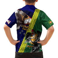 Manu'a Island and American Samoa Hawaiian Shirt Rooster and Eagle Mascot LT03 - Polynesian Pride
