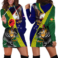 Manu'a Island and American Samoa Hoodie Dress Rooster and Eagle Mascot LT03 - Polynesian Pride