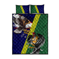 Manu'a Island and American Samoa Quilt Bed Set Rooster and Eagle Mascot LT03 - Polynesian Pride