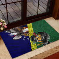 Manu'a Island and American Samoa Rubber Doormat Rooster and Eagle Mascot LT03 - Polynesian Pride