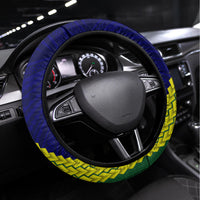 Manu'a Island and American Samoa Steering Wheel Cover Rooster and Eagle Mascot LT03 Universal Fit Green - Polynesian Pride