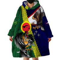Manu'a Island and American Samoa Wearable Blanket Hoodie Rooster and Eagle Mascot LT03 - Polynesian Pride