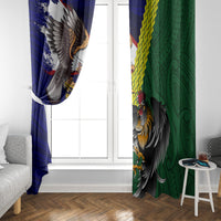 Manu'a Island and American Samoa Window Curtain Rooster and Eagle Mascot LT03 - Polynesian Pride