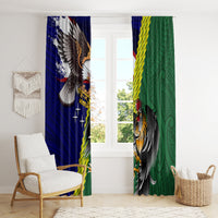 Manu'a Island and American Samoa Window Curtain Rooster and Eagle Mascot LT03 - Polynesian Pride