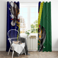 Manu'a Island and American Samoa Window Curtain Rooster and Eagle Mascot LT03 - Polynesian Pride