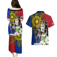 Philippines Lapu-Lapu Couples Matching Puletasi and Hawaiian Shirt Filipino Sun Tattoo With Yakan Pattern LT03 - Polynesian Pride