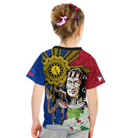 Philippines Lapu-Lapu Kid T Shirt Filipino Sun Tattoo With Yakan Pattern