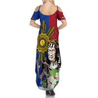 Philippines Lapu-Lapu Summer Maxi Dress Filipino Sun Tattoo With Yakan Pattern LT03 - Polynesian Pride