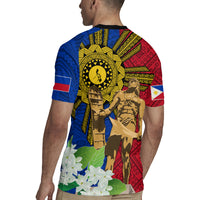 Philippines Lapu Lapu King Jasmine Flowers Rugby Jersey Filipino Sun Tattoo