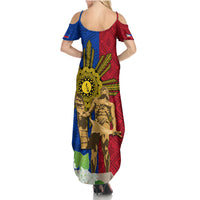 Philippines Lapu Lapu King Jasmine Flowers Summer Maxi Dress Filipino Sun Tattoo LT03 - Polynesian Pride