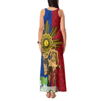 Philippines Lapu Lapu King Jasmine Flowers Tank Maxi Dress Filipino Sun Tattoo LT03 - Polynesian Pride