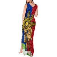 Philippines Lapu Lapu King Jasmine Flowers Tank Maxi Dress Filipino Sun Tattoo LT03 - Polynesian Pride