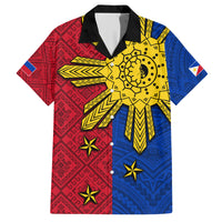 Philippines Sun Batok Tattoo Hawaiian Shirt Polynesian and Yakan Pattern LT03 Red - Polynesian Pride