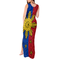 Philippines Sun Batok Tattoo Tank Maxi Dress Polynesian and Yakan Pattern LT03 - Polynesian Pride