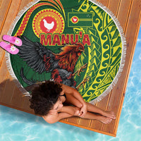 Proud of Manu'a Islands Beach Blanket Rooster and Polynesian Art Wing Style LT03 - Polynesian Pride
