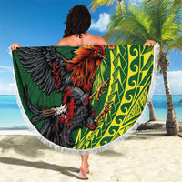 Proud of Manu'a Islands Beach Blanket Rooster and Polynesian Art Wing Style LT03 - Polynesian Pride